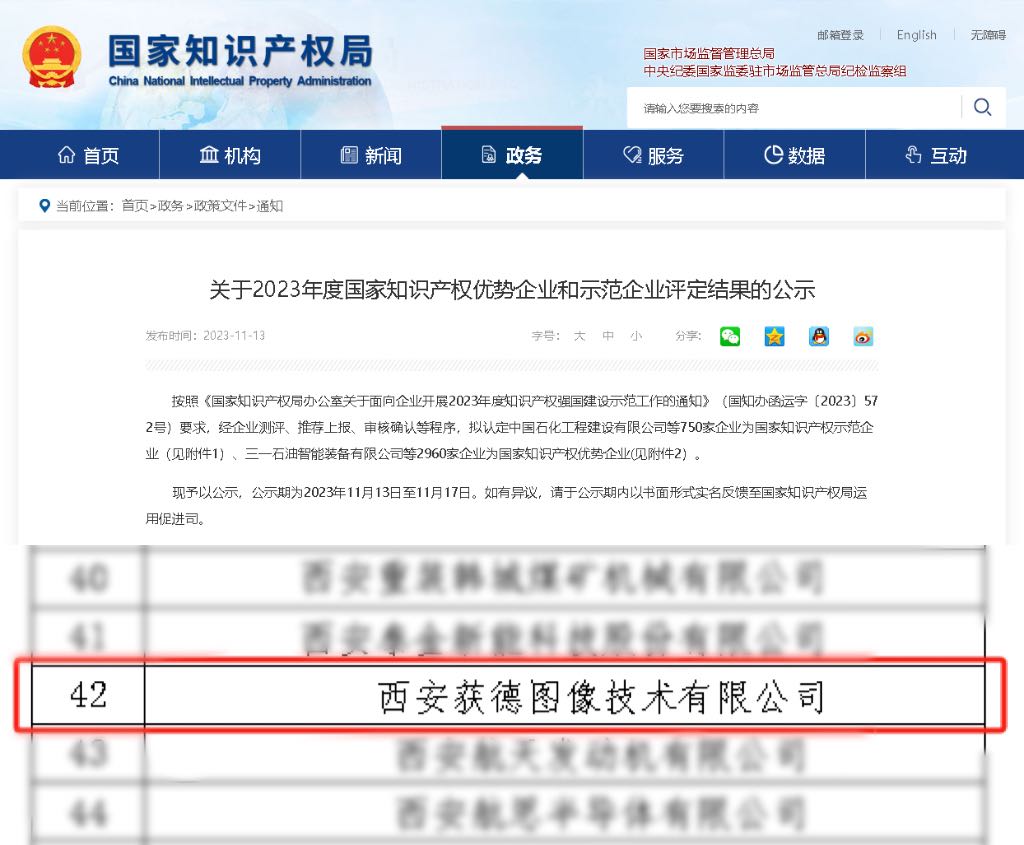 公司喜獲“國家知識產權優勢企業”榮譽稱號